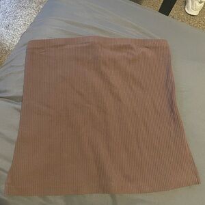 American eagle brown strapless ribbed tube top with slits on sides